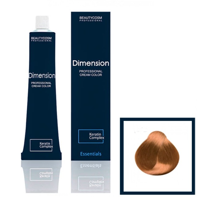 Dimension Hair Color Cream Επαγγελματική Βαφή Μαλλιών με Σύμπλεγμα Πρωτεϊνών Κερατίνης, Νο 8.43 Ξανθό Ανοιχτό Χάλκινο Χρυσό, 100ml