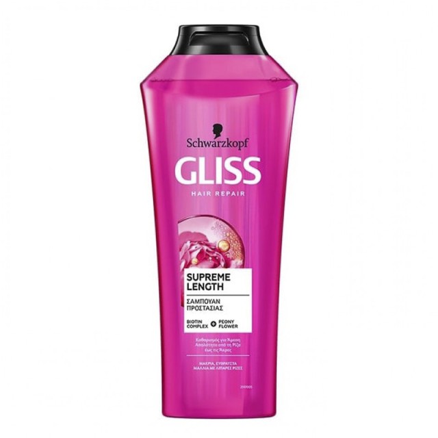 Schwarzkopf Gliss Hair Repair Supreme Length Shampoo, Σαμπουάν για Μακριά & Εύθραυστα Μαλλιά, 400ml