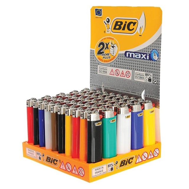 Bic Αναπτήρας Maxi Ασφαλείας (Διάφορα Χρώματα) 1τμχ