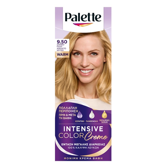 Palette Semi Set Μόνιμη Κρέμα Βαφή Μαλλιών No.9.50 Ξανθό Πολύ Ανοιχτό Χρυσό, 1τμχ