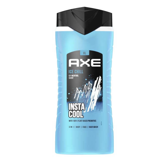 Axe Ice Chill Shower Gel,  Insta Cool 3in1 Body, Face & Hair Wash, Ενυδατικό Αφρόλουτρο Προσώπου, Σώματος & Μαλλιών για Άνδρες, 400ml