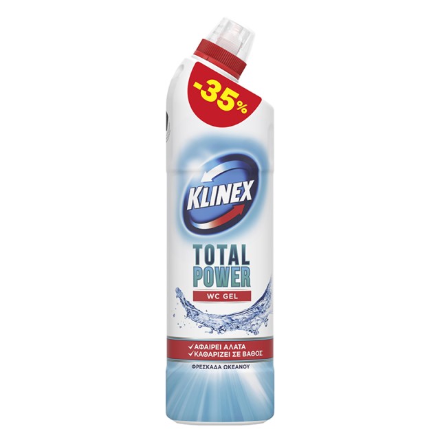 Klinex Wc Gel Total Power Φρεσκάδα Ωκεανού, Καθαριστικό Λεκάνης 750ml