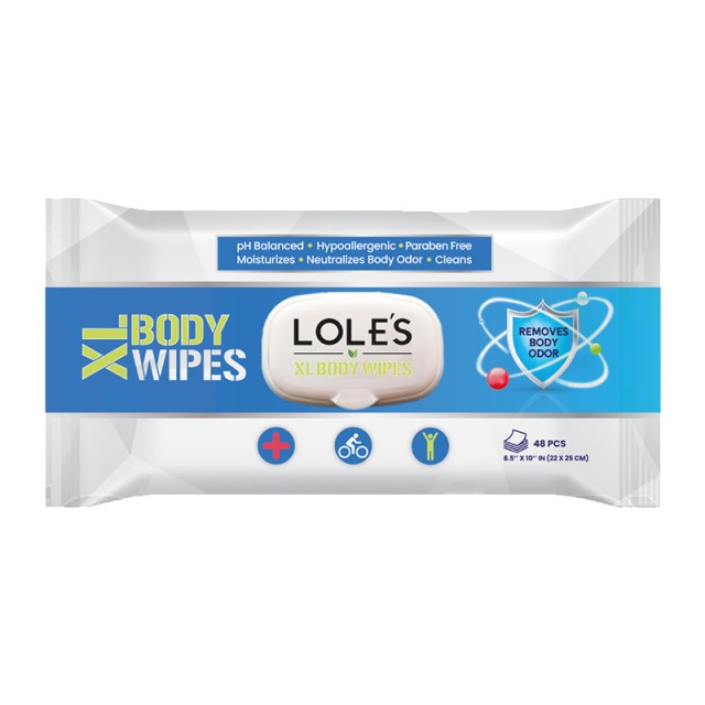 Lole's XL Body Wet Wipes, Υγρά Μαντηλάκια Καθαρισμού Σώματος, 48τμχ