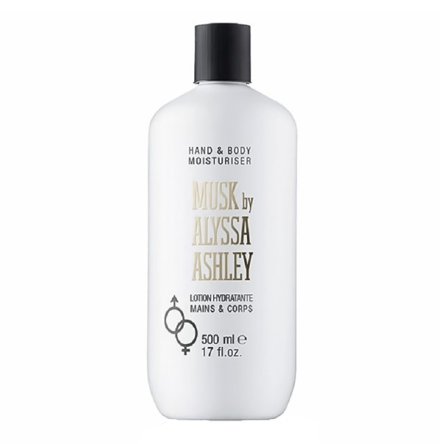 Alyssa Ashley Musk Hand & Body Moisturiser, Λοσιόν Ενυδάτωσης για Σώμα & Χέρια, 500ml