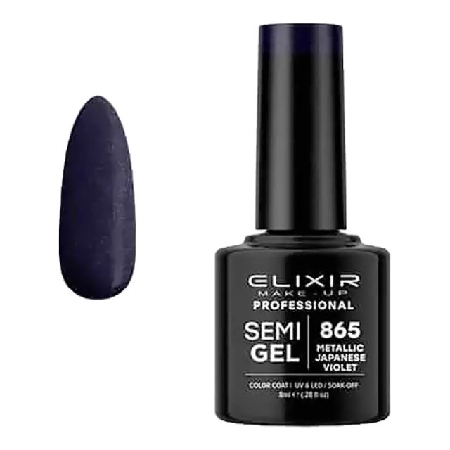 Elixir Semi Gel Νο865 Metallic Japanese Violet Ημιμόνιμο Βερνίκι 8 ml