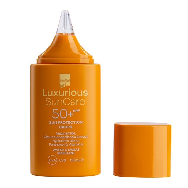 Intermed Luxurious Sun Protection Drops SPF50+,  Αντηλιακό Γαλάκτωμα Προσώπου, 30ml