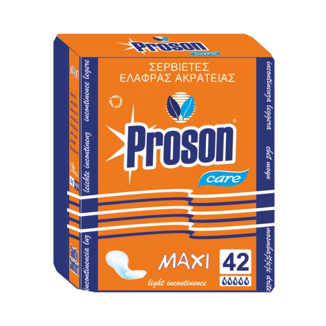 Proson Care Maxi, Σερβιέτες Ακράτειας, 42τμχ