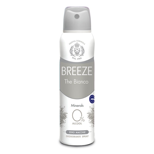 Breeze the Bianco Spray Deodorant 0% Alcool, Αποσμητικό Σπρέι, 150ml