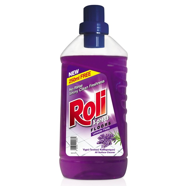 Roli Xpress Lavender Fields Υγρό Γενικού Καθαρισμού Λεβάντα 1lt+250ml Δώρο